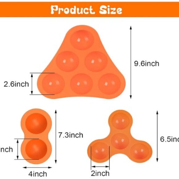 SILICONE SEMI SPHERE MOLDS FOR CHOCOLATE BOMBS, 3 PACKS - Picture 4 of 10